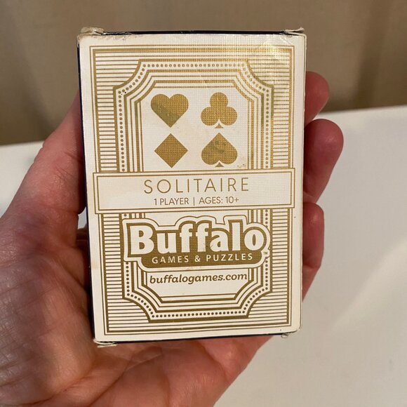 Solitaire Card Deck Blue Gold Foil Design by Buffalo Games 1 Player - Picture 3 of 5